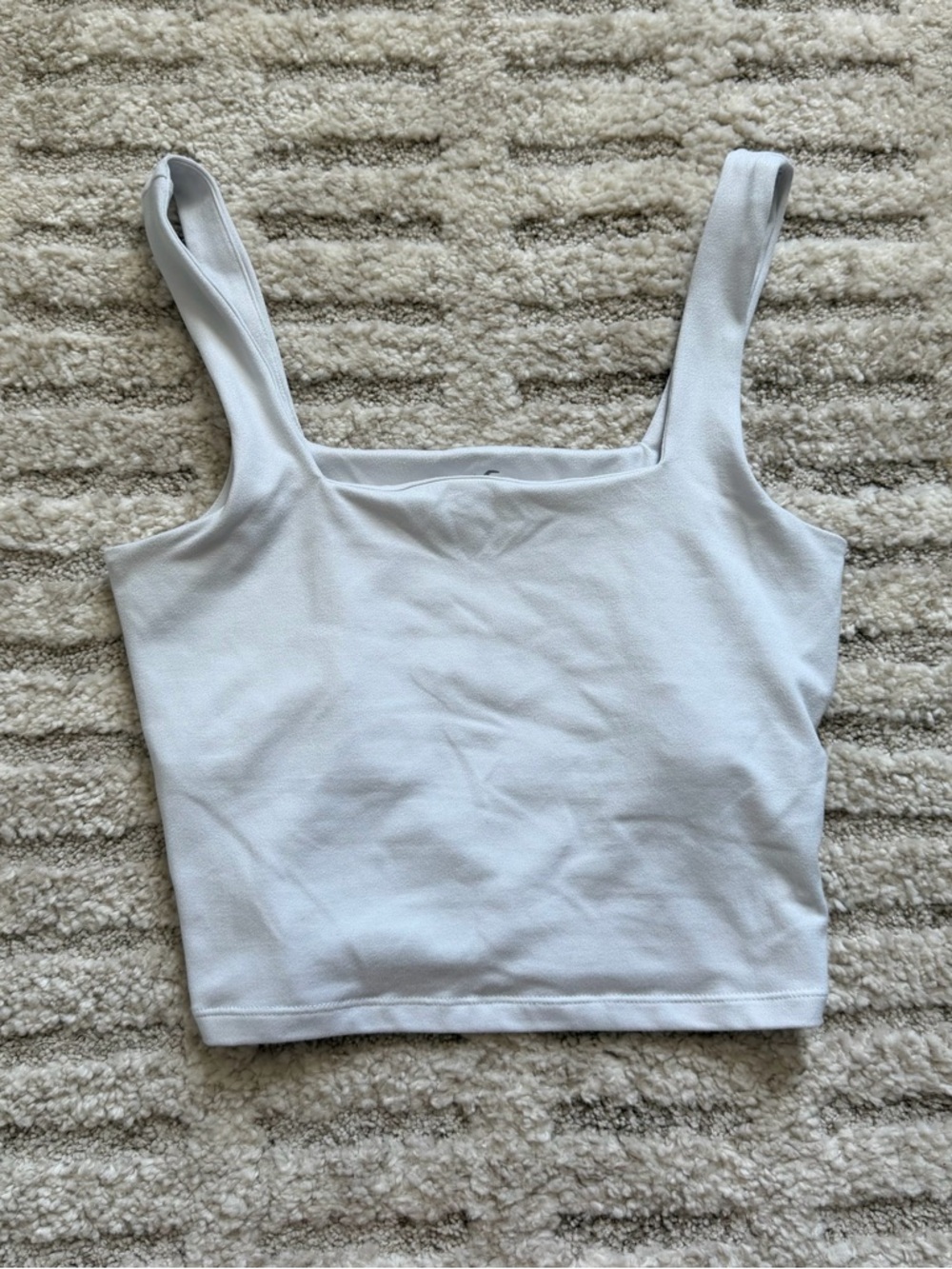 Hollister White Square-Neck Cropped Tank Top